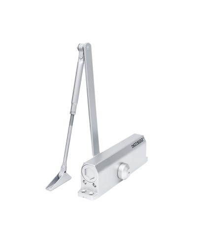 Доводчик NOTEDO DC-110 DA EN3-4, с задержкой закрывания, с рычажной тягой, (серебро) (RAL9006) в Нижнем Новгороде Доводчики Pintop.ru