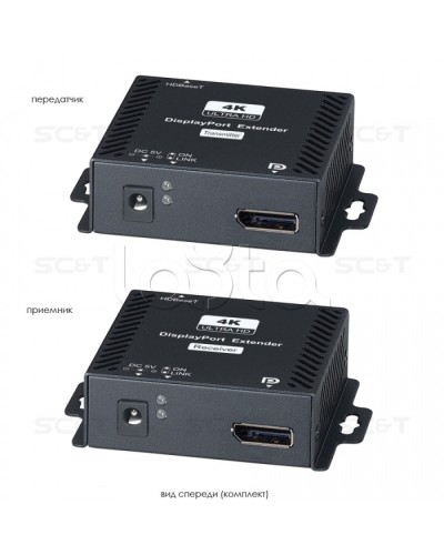 Комплект (передатчик + приёмник) для передачи DisplayPort + USB + RS232 SC&T DP02U в Нижнем Новгороде Видеоусилители, Модуляторы, Делители Pintop.ru