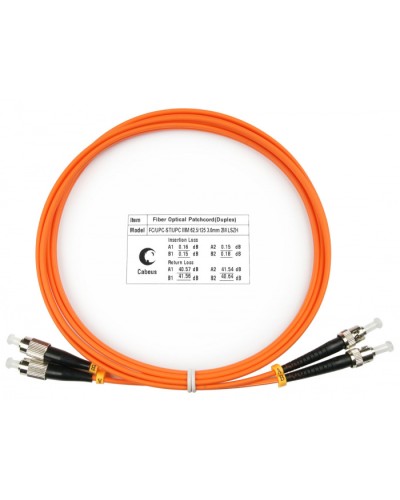 Шнур оптический duplex FC-ST 62,5/125 mm 1,5м LSZH Cabeus FOP-62-FC-ST-1,5m в Нижнем Новгороде Патч-корды оптические Pintop.ru