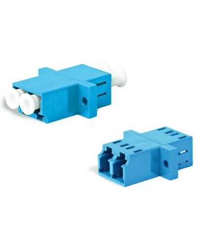 Адаптер оптический проходной LC/UPC-LC/UPC, SM, duplex, корпус пластиковый, синий, белые колпачки LC/UPC-LC/UPC Hyperline FA-P11Z-DLC/DLC-N/WH-BL в Нижнем Новгороде Проходные адаптеры и розетки оптические Pintop.ru