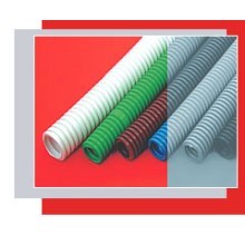 Труба гофрированная HFFR легкая диам 50 мм, с зондом, без галогена, трудногорючая, цвет серый Экопласт 20150HFR