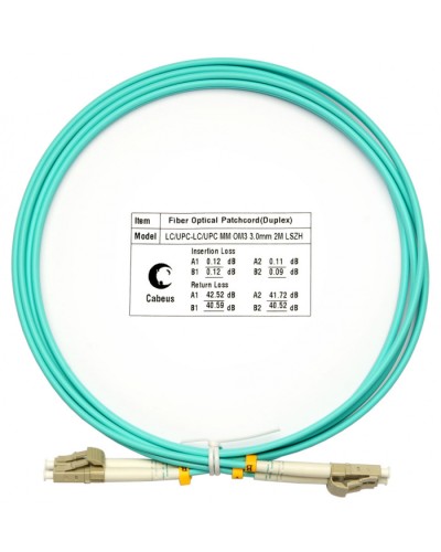 Шнур оптический duplex LC-LC 50/125 mm OM3 2м LSZH Cabeus FOP-50-LC-LC-2m в Нижнем Новгороде Патч-корды и пигтейлы Pintop.ru