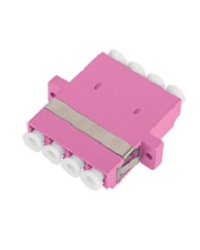 Адаптер NIKOMAX волоконно-оптический, соединительный, многомодовый, стандарта OM4, LC/UPC-LC/UPC, квадро, пластиковый, без шторки, с фланцами, маджента, уп-ка 2шт. в Нижнем Новгороде Проходные адаптеры и розетки оптические Pintop.ru