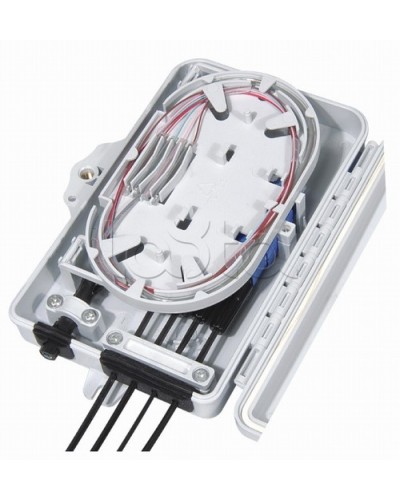 Бокс оптический настенный, 4 порта (SC, duplex LC), без пигтейлов и проходных адаптеров Hyperline FO-WBI-4A-GY в Нижнем Новгороде Кросс оптический Pintop.ru