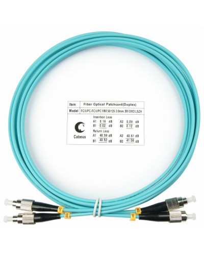 Шнур оптический duplex FC-FC 50/125 mm OM3 3м LSZH Cabeus FOP-50-FC-FC-3m в Нижнем Новгороде Патч-корды и пигтейлы Pintop.ru