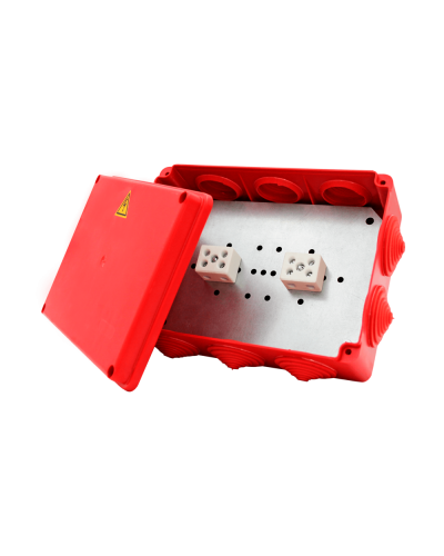 Коробка распределительная огнестойкая КРОПС-П4, IP54, габаритные размеры 150х110х70 мм, для кабелей сечением до 10 мм2, 6 клемм КМ-Профиль (FRJB-KM-P4-10-06-КРОПС-IP54) в Нижнем Новгороде Распределительные коробки Pintop.ru