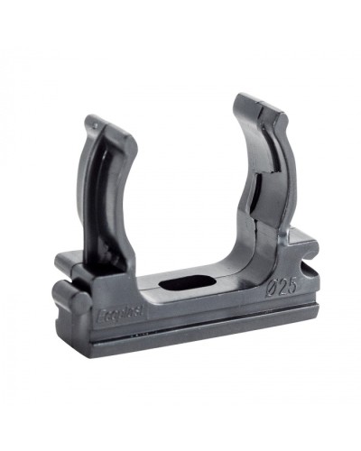 CF25G Держатель (клипса), без галогена, для труб D25мм, цвет чёрный (10шт) Экопласт (41725-10HF-BL) в Нижнем Новгороде Держатели, клипсы, скобы Pintop.ru