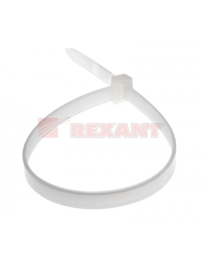 Хомут-стяжка нейлоновый, широкий 8х300 мм белый (100шт/уп) REXANT 07-0302 в Нижнем Новгороде Стяжки-хомуты Pintop.ru