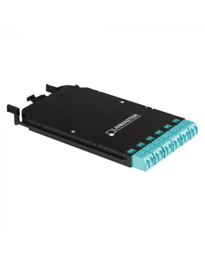 Компактная MPO кассета OS2, 12xLC, тип B, низкие потери, черная LANMASTER (LAN-MCCB-1M-12LC/OS2) в Нижнем Новгороде Патч-корды оптические Pintop.ru