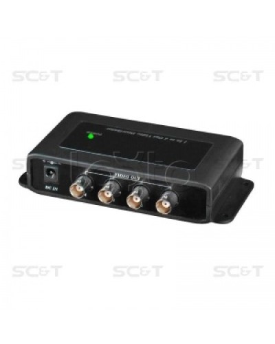 Усилитель-разветвитель видеосигнала HDCVI / TVI / AHD (1вх./4вых.) SC&T CD104HD в Нижнем Новгороде Видеоусилители, Модуляторы, Делители Pintop.ru