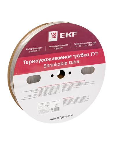 Термоусаживаемая трубка ТУТ 6/3 прозрачная рулон EKF PROxima (tut-6-tr) в Нижнем Новгороде Аксессуары для кабель-канала Pintop.ru