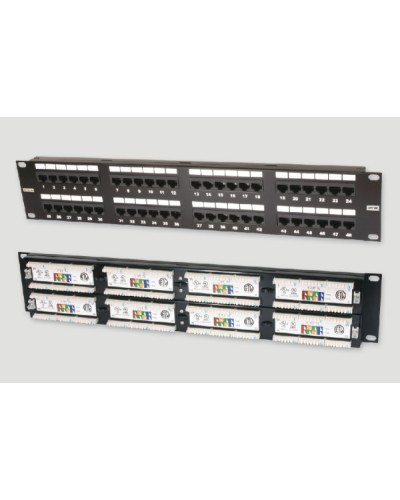 Патч-панель 19, 2U, 48xRJ45 категория 5е Eurolan (27B-U5-48BL) в Нижнем Новгороде Патч панель Pintop.ru