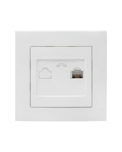 Валенсия розетка телефонная RG-11 1-местная белая EKF PROxima (EWT01-034-10) в Нижнем Новгороде Розетки компьютерные и телефонные Pintop.ru