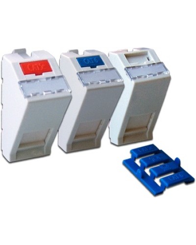 Вставка 22.5х45 на 1 кейстоун, угловая, со шторкой, маркировкой, иконками, белая LANMASTER LAN-SIP-22A-WH в Нижнем Новгороде Коммутационные изделия Pintop.ru