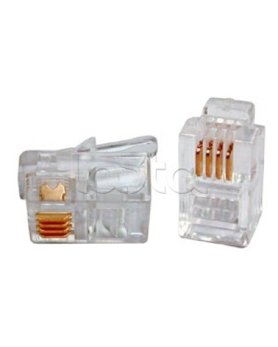 Разъем телефонный Hyperline PLUG-6P4C-P-C2 в Нижнем Новгороде Коннекторы и разъемы Pintop.ru