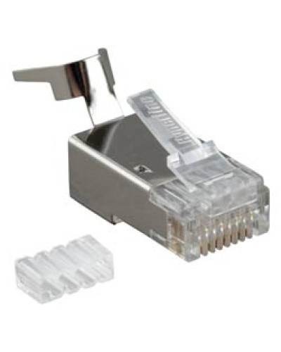 Разъем RJ-45 под витую пару, кат. 6, экранированный, универсальный Hyperline PLUG-8P8C-UV-C6-TW-SH в Нижнем Новгороде Коннекторы и разъемы Pintop.ru