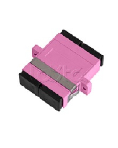 Адаптер NIKOMAX волоконно-оптический, соединительный, многомодовый, стандарта OM4, SC/UPC-SC/UPC, двойной, пластиковый, без шторки, с фланцами, маджента, уп-ка 2шт. NIKOMAX (NMF-OA2M4-FN-SCU-SCU-MG-2) в Нижнем Новгороде Проходные адаптеры и розетки оптические 