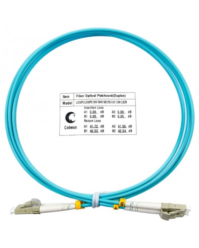Шнур оптический duplex LC-LC 50/125 MM OM3 1.5 м LSZH Cabeus FOP-50-LC-LC-1.5M в Нижнем Новгороде Патч-корды и пигтейлы Pintop.ru