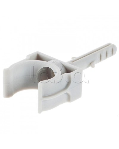 Держатель с дюбелем без шурупа для гофрированной или жесткой гладкой трубы D20 мм, без галогена Экопласт 41420HF в Нижнем Новгороде Держатели, клипсы, скобы Pintop.ru