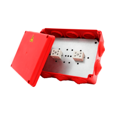 Коробка распределительная огнестойкая КРОПС-П6, IP55, габаритные размеры 240х195х90 мм, для кабелей сечением до 25 мм2, 10 клемм КМ-Профиль (FRJB-KM-P6-25-10-КРОПС-IP55)