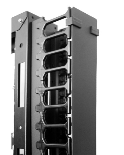 Вертикальный кабельный органайзер с пласт. пальцами для шкафов ШТК-СП-48.6.x, 2 компл ЦМО (ВКО-П-24/48U-9005) в Нижнем Новгороде Кабельные органайзеры Pintop.ru