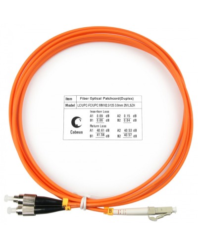 Шнур оптический duplex LC-FC 62,5/125 mm 1,5м LSZH Cabeus FOP-62-LC-FC-1,5m в Нижнем Новгороде Патч-корды оптические Pintop.ru