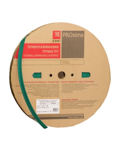 Термоусаживаемая трубка ТУТ нг 12/6 зелёная рулон EKF PROxima (tut-12-j) в Нижнем Новгороде Аксессуары для кабель-канала Pintop.ru
