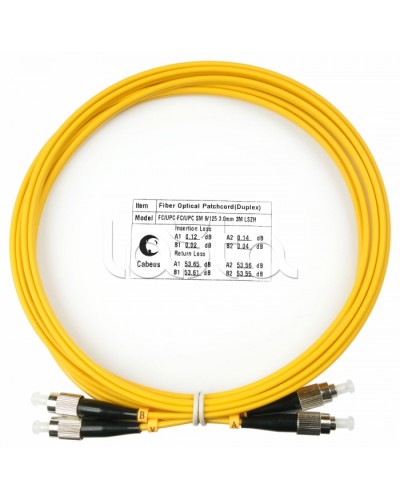Шнур оптический duplex FC-FC 9/125 sm 3м LSZH Cabeus FOP(d)-9-FC-FC-3m в Нижнем Новгороде Патч-корды оптические Pintop.ru