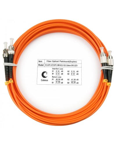 Шнур оптический duplex FC-ST 62,5/125 mm 10м LSZH Cabeus FOP-62-FC-ST-10m в Нижнем Новгороде Патч-корды оптические Pintop.ru