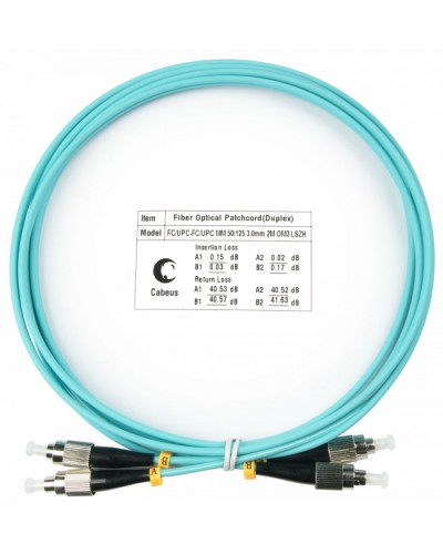 Шнур оптический duplex FC-FC 50/125 mm OM3 2м LSZH Cabeus FOP-50-FC-FC-2m в Нижнем Новгороде Патч-корды и пигтейлы Pintop.ru