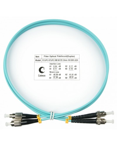 Шнур оптический duplex FC-ST 50/125 mm OM3 1м LSZH Cabeus FOP-50-FC-ST-1m в Нижнем Новгороде Патч-корды и пигтейлы Pintop.ru