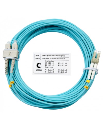 Шнур оптический duplex LC-SC 50/125 mm OM3 20м LSZH Cabeus FOP-50-LC-SC-20m в Нижнем Новгороде Патч-корды и пигтейлы Pintop.ru