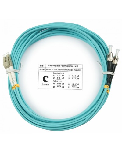 Шнур оптический duplex LC-ST 50/125 mm OM3 15м LSZH Cabeus FOP-50-LC-ST-15m в Нижнем Новгороде Патч-корды и пигтейлы Pintop.ru