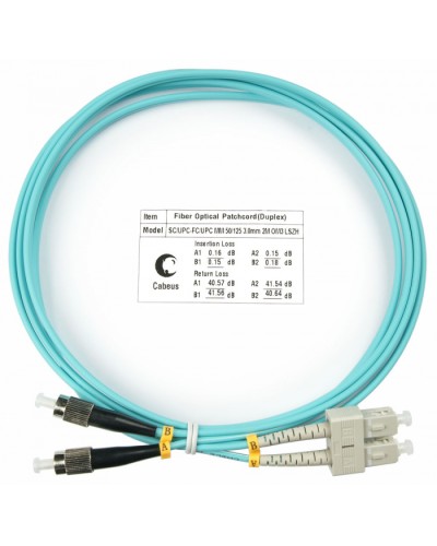 Шнур оптический duplex SC-FC 50/125 mm OM3 1,5м LSZH Cabeus FOP-50-SC-FC-1,5m в Нижнем Новгороде Патч-корды и пигтейлы Pintop.ru
