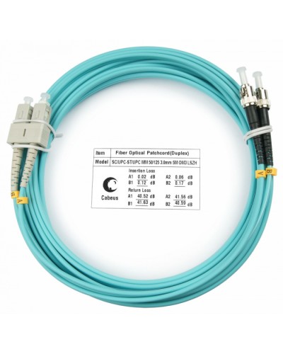 Шнур оптический duplex SC-ST 50/125 mm OM3 15м LSZH Cabeus FOP-50-SC-ST-15m в Нижнем Новгороде Патч-корды и пигтейлы Pintop.ru