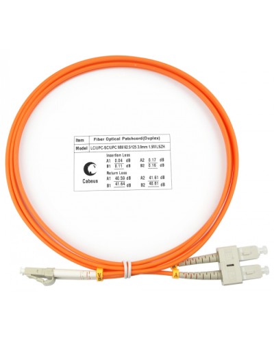 Шнур оптический duplex LC-SC 62,5/125 mm 1,5м LSZH Cabeus FOP-62-LC-SC-1,5m в Нижнем Новгороде Патч-корды оптические Pintop.ru