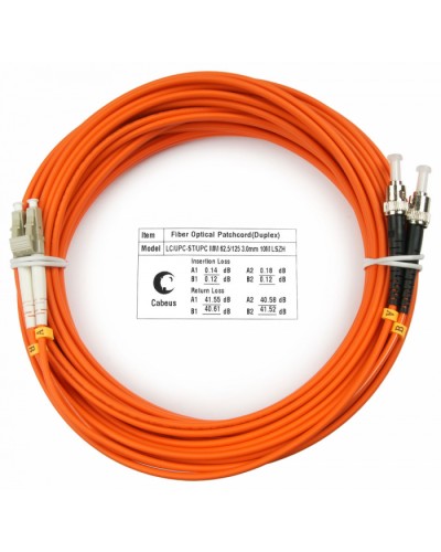 Шнур оптический duplex LC-ST 62,5/125 mm 10м LSZH Cabeus FOP-62-LC-ST-10m в Нижнем Новгороде Патч-корды оптические Pintop.ru