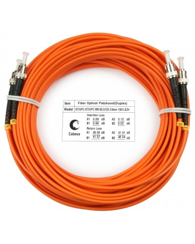 Шнур оптический duplex ST-ST 62,5/125 mm 25м LSZH Cabeus FOP-62-ST-ST-25m в Нижнем Новгороде Патч-корды оптические Pintop.ru