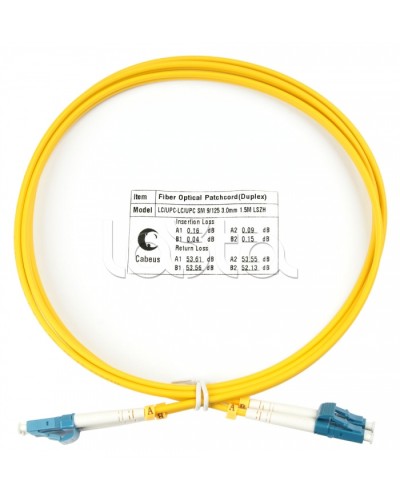 Шнур оптический duplex LC-LC 9/125 SM 1,5 м LSZH Cabeus FOP(d)-9-LC-LC-1,5M в Нижнем Новгороде Патч-корды оптические Pintop.ru