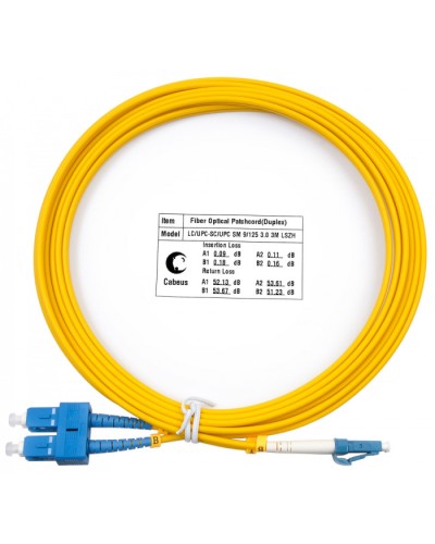 Шнур оптический duplex LC-SC 9/125 sm 3м LSZH Cabeus FOP(d)-9-LC-SC-3m в Нижнем Новгороде Патч-корды оптические Pintop.ru