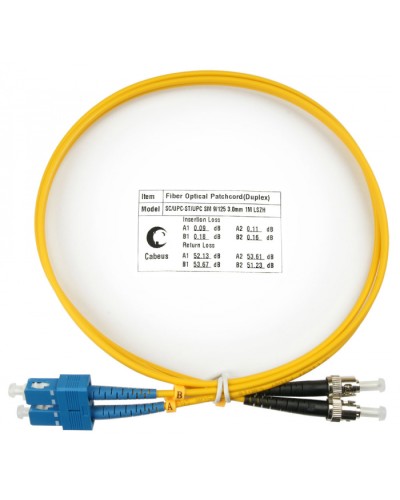 Шнур оптический duplex SC-ST 9/125 sm 1,5м LSZH Cabeus FOP(d)-9-SC-ST-1,5m в Нижнем Новгороде Патч-корды оптические Pintop.ru