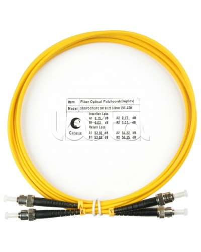 Шнур оптический duplex ST-ST 9/125 sm 2м LSZH Cabeus FOP(d)-9-ST-ST-2m в Нижнем Новгороде Патч-корды оптические Pintop.ru