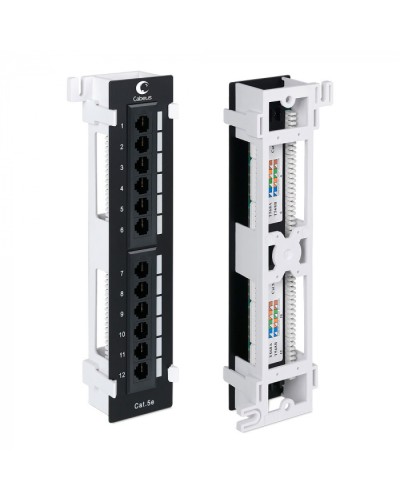 Патч-панель настенная, 12 портов RJ-45, категория 5е, с подставкой Cabeus PL-12-Cat.5e-WL-Dual IDC в Нижнем Новгороде Патч панель Pintop.ru