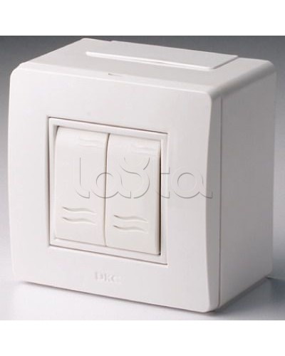 Коробка в сборе с 2-клавишным выключателем, коричневая DKC 10001B в Нижнем Новгороде Распределительные коробки Pintop.ru