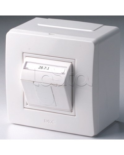 Коробка в сборе с 1 розеткой RJ45, кат.5е (телефон / компьютер), белая DKC 10665 в Нижнем Новгороде Распределительные коробки Pintop.ru