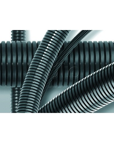 Труба ПА 6 гофр. DN48мм, ПВ-0, Dвн 47,4 мм, Dнар 54,5 мм, цвет тёмно-серый, без протяжки DKC PA604855F0 в Нижнем Новгороде Гладкая труба Pintop.ru