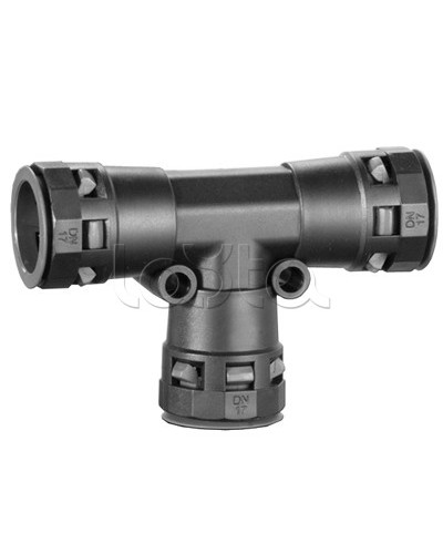 Тройник DN 12/12/12 мм, полиамид, цвет черный DKC PAT12N в Нижнем Новгороде Повороты, муфты, тройники Pintop.ru