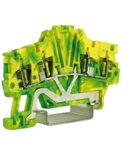 Зажим для заземления, 2 ввод/2 вывода, 1,5 кв.мм желто-зеленый DKC ZHT420 в Нижнем Новгороде Держатели, клипсы, скобы Pintop.ru