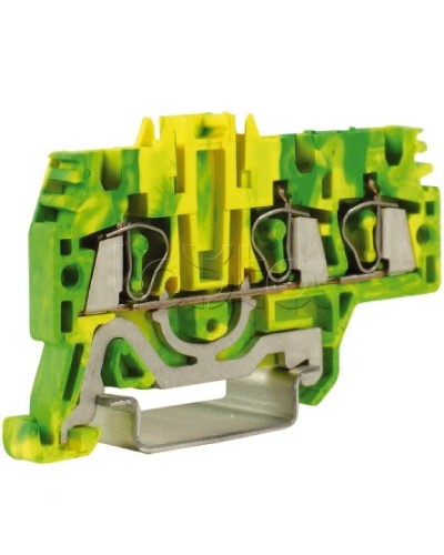 Зажим для заземления, 1 ввод/2 вывода, 2,5 кв.мм желто-зеленый DKC ZHT510 в Нижнем Новгороде Держатели, клипсы, скобы Pintop.ru
