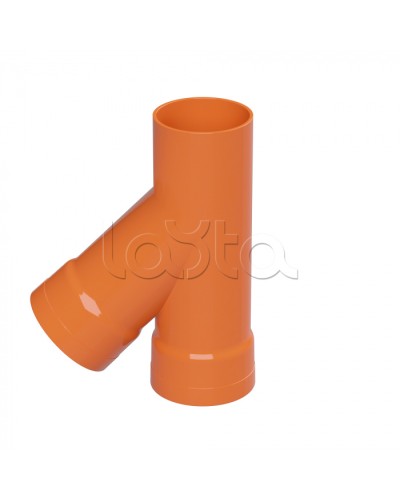 Тройник для двустенных труб одного диаметра ф110мм, 45°, полипропилен DKC 019110 в Нижнем Новгороде Повороты, муфты, тройники Pintop.ru